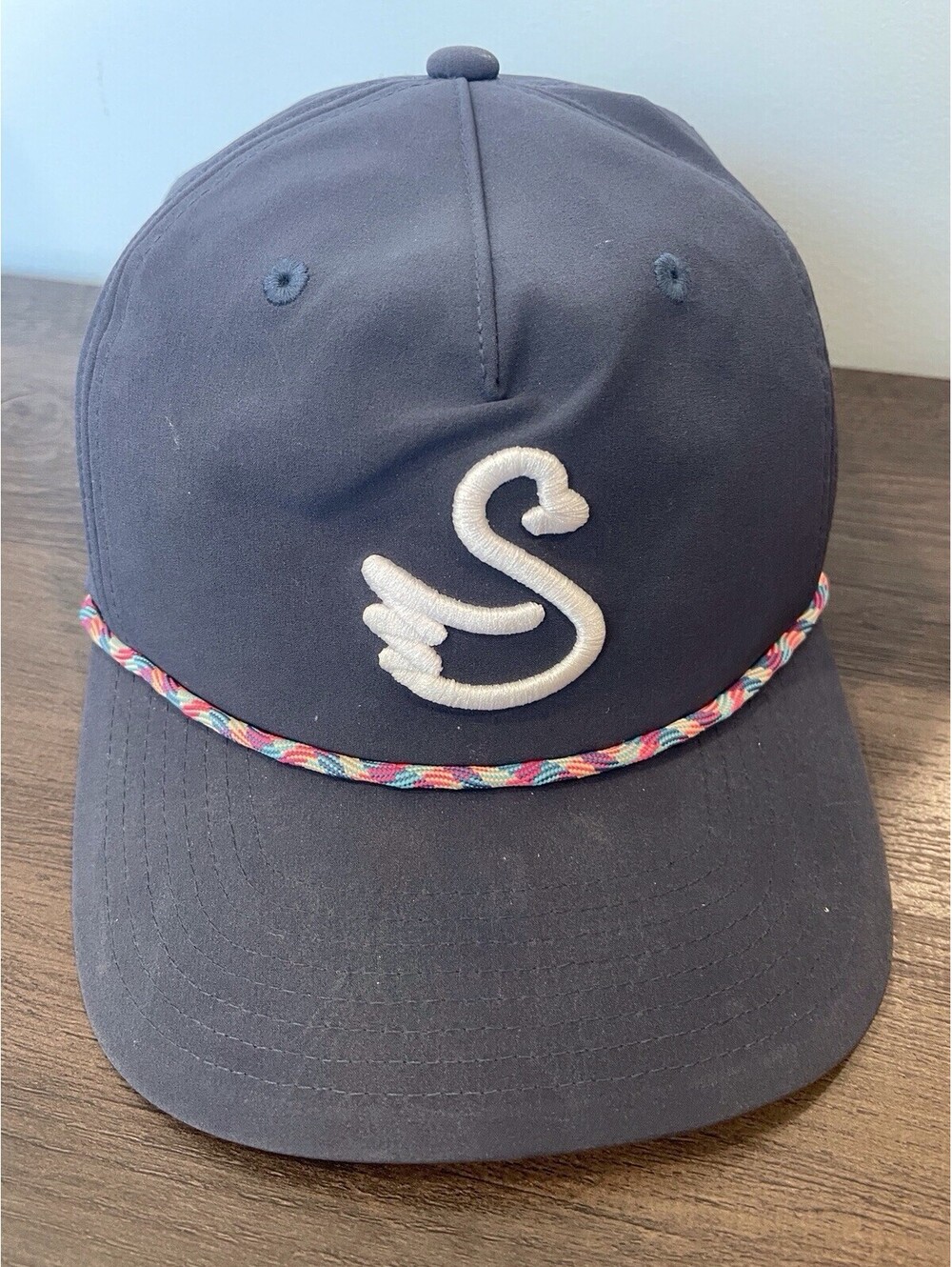 Swannies Golf Hat Cap Blue With Rope Accent Adjustable Clean